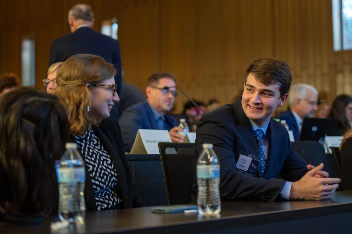 Students sit at Stumberg contest